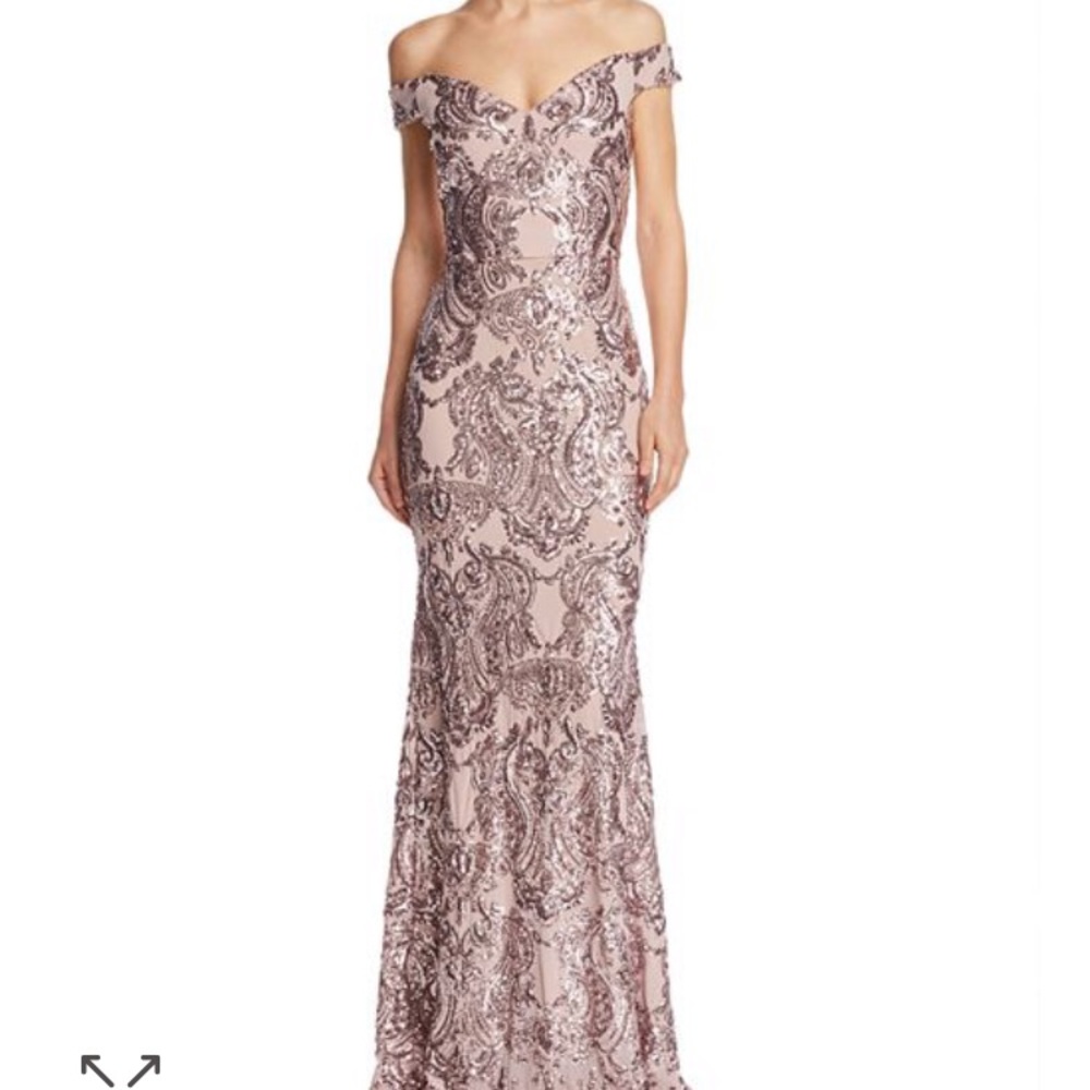Aqua Rose Gold Formal Gown: size 2 : like new !